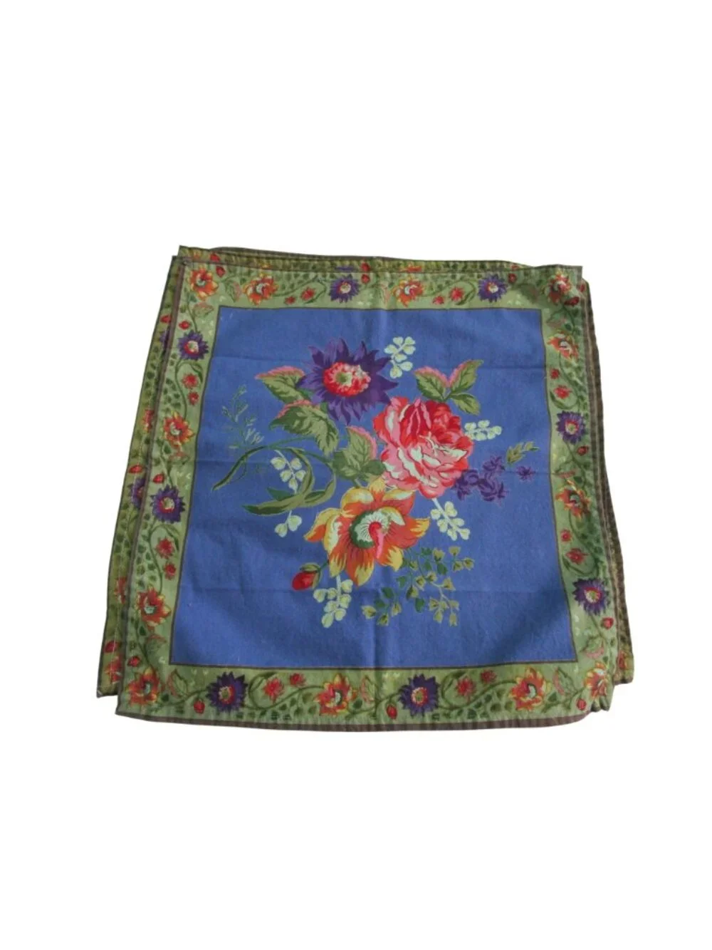 April Cornell Cottage Rose Floral Napkins Set Of 6 Blue Green Vintage Linens